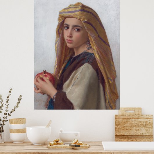 Girl met Pomegranate William-Adolphe Bouguereau Poster (Keuken)