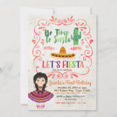 Girl Mexican Fiesta 1e verjaardag Uitnodiging (Voorkant)