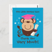Girl Monkey Afstuderen Aangepast Briefkaart (Voorkant / Achterkant)