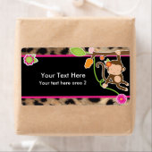 Girl Monkey Chic Safari Jungle Étiquette Sticker n (En situation)