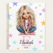 Girl Monogram Any Initial & Name Planner (Voorkant)