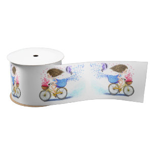 Girl On A Bike Satin Ribbon Romantic Love Hearts Lint
