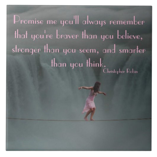 GIRL ON A TIGHTROPE TILE TEGELTJE (Voorkant)