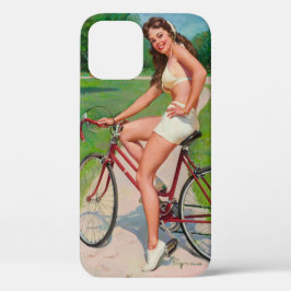 "Girl on Bicycle" iPhone 12 Hoesje