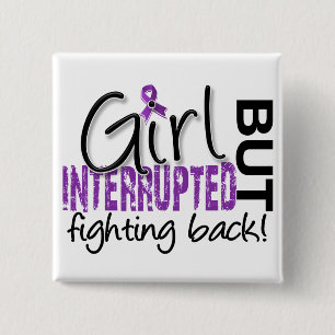 Girl onderbroken 2 epilepsie vierkante button 5,1 cm
