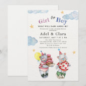 Girl or Boy Gender Reveal Invitation  (Devant / Derrière)