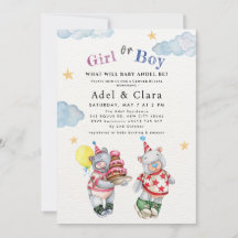 Girl or Boy Gender Reveal Invitation 