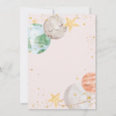 Girl Outer Space First Birthday Kaart (Achterkant)