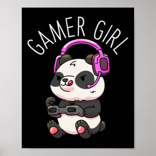 Girl Panda Gaming Pandas Video Game Women Girls Gi Poster
