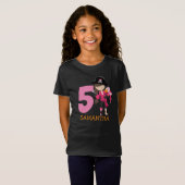 Girl Parrot 5e fête d'anniversaire pirate T-shirt (Devant entier)
