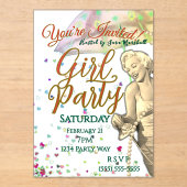 Girl Party Acrylic Invitation (Recto)