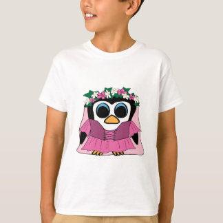 Girl Penguin in Renaissance Dress T-shirt