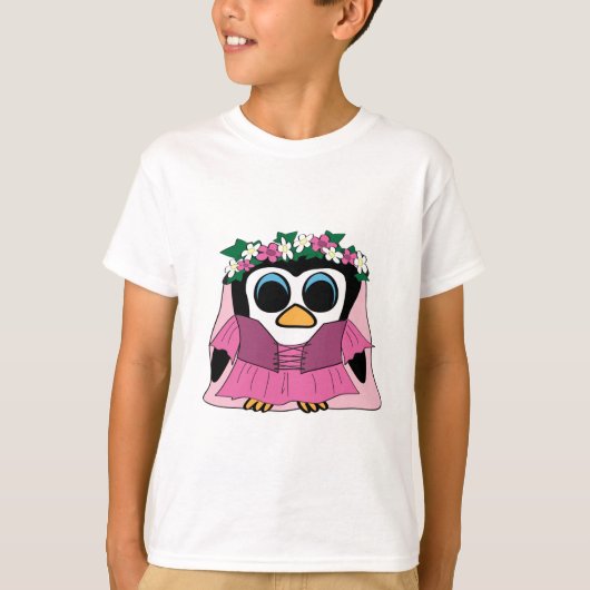 Girl Penguin in Renaissance Dress T-shirt (Voorkant)