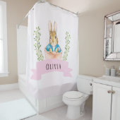 Girl Peter Rabbit Pink Custom Douchegordijn (In situ)