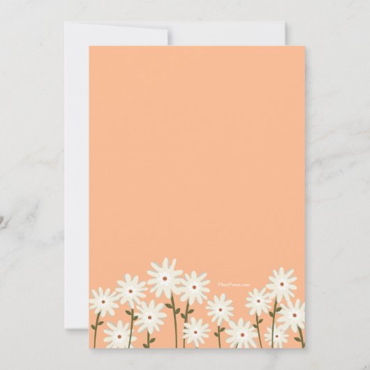 Girl Pick Flowers Birthday Party Kaart (Achterkant)