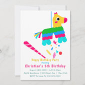 Girl Piñata 5e anniversaire Invitations (Devant)