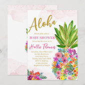 Girl Pineapple Baby shower Kaart (Voorkant / Achterkant)