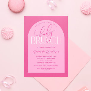 Girl Pink Baby Brunch Baby shower Uitnodiging