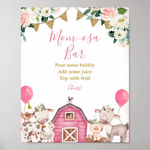 Girl Pink Boerderij Carousel Mam-osa Bar Sign Poster