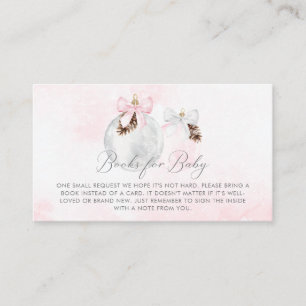 Girl Pink-kerstboeken voor Baby Informatiekaartje