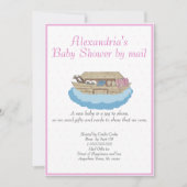 Girl Pink Noah Ark Baby shower par mail Invitation (Devant)