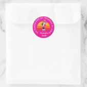Girl Pink Pirate Party ADDRESS Ronde Sticker (Tas)