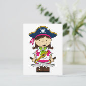 Girl Pirate Captain Briefkaart (Staand voorkant)
