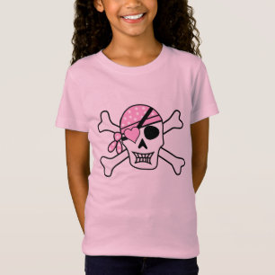 Girl Pirate Skull en Botten Pink T-shirt