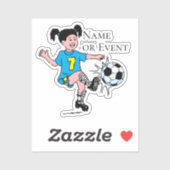 Girl Playing Soccer  Sticker (Vel)