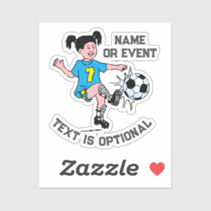 Girl Plays Soccer Sticker