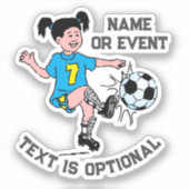 Girl Plays Soccer Sticker (Voorkant)