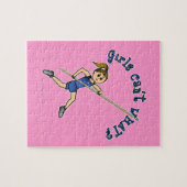 Girl Pole Vaulting - Blauw (licht) Legpuzzel (Horizontaal)