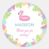 Girl Pool party Ronde Sticker (Voorkant)