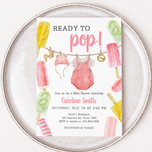 Girl Popsicle Baby shower Kaart