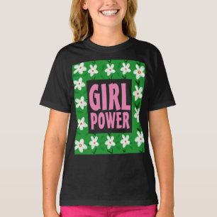 GIRL POWER ART T-SHIRTS WOMENS GIRLS DARK T - SHIR