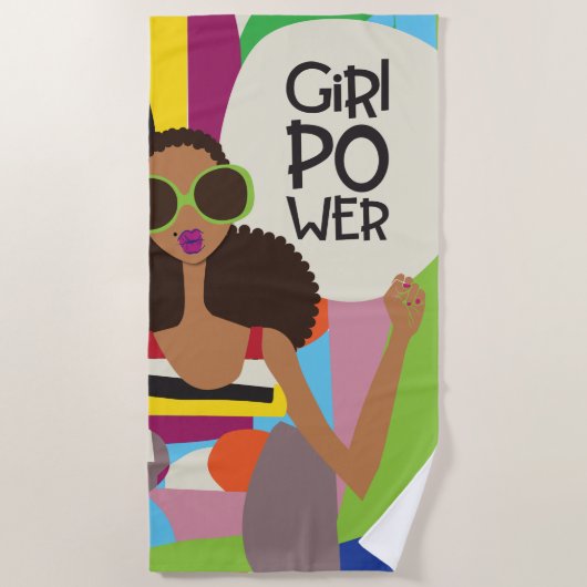 Girl Power Beach Towel Strandlaken (Voorkant)