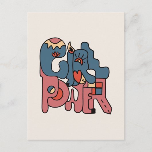 Girl Power Briefkaart (Voorkant)