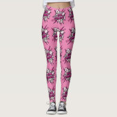 GIRL POWER Comic Book Pop Art Pink Leggings (Voorkant)
