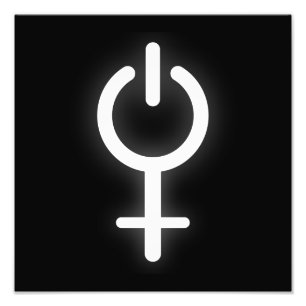 Girl Power Electronic Symbol for Gamer Vrouw Sign Foto Afdruk