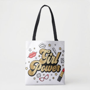 Girl Power: feministisch glitter. Draagtas