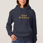 Girl Power Floral Lettering in Mustard Yellow Hoodie (Voorkant)