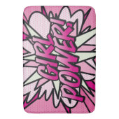 GIRL Power Fun Retro Comic Book Pop Art Badmat (Voorkant Verticaal)