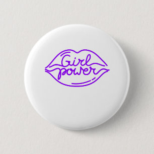 Girl Power Kiss Cool Woman Feminist Movement Ronde Button 5,7 Cm