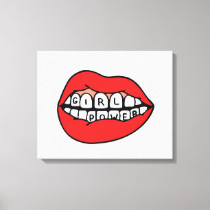 Girl Power Lips Canvas Afdruk