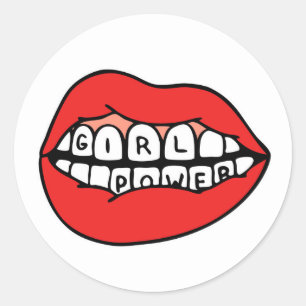 Girl Power Lips Ronde Sticker