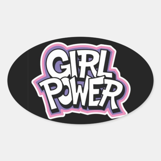 Girl Power Ovale Sticker (Voorkant)
