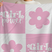 Girl Power Retro Flower Fleece Deken