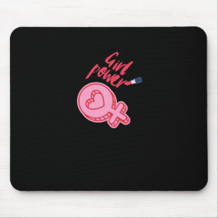Girl Power Roze Feministische Sticker Muismat