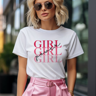 Girl Power | Roze Moderne Feminist Tri-Blend Shirt
