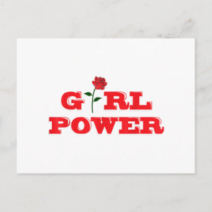 Girl Power T-Shirt - Geweldige Vrouwen Vrouw Femin Feestdagenkaart